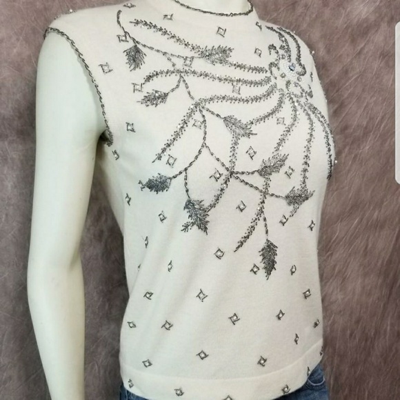 VTG Marchessa International Beaded Wool Sweater - Picture 4 of 6